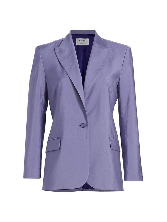 Womens Heroes Peak Satin SIngle-Button Blazer Product Image