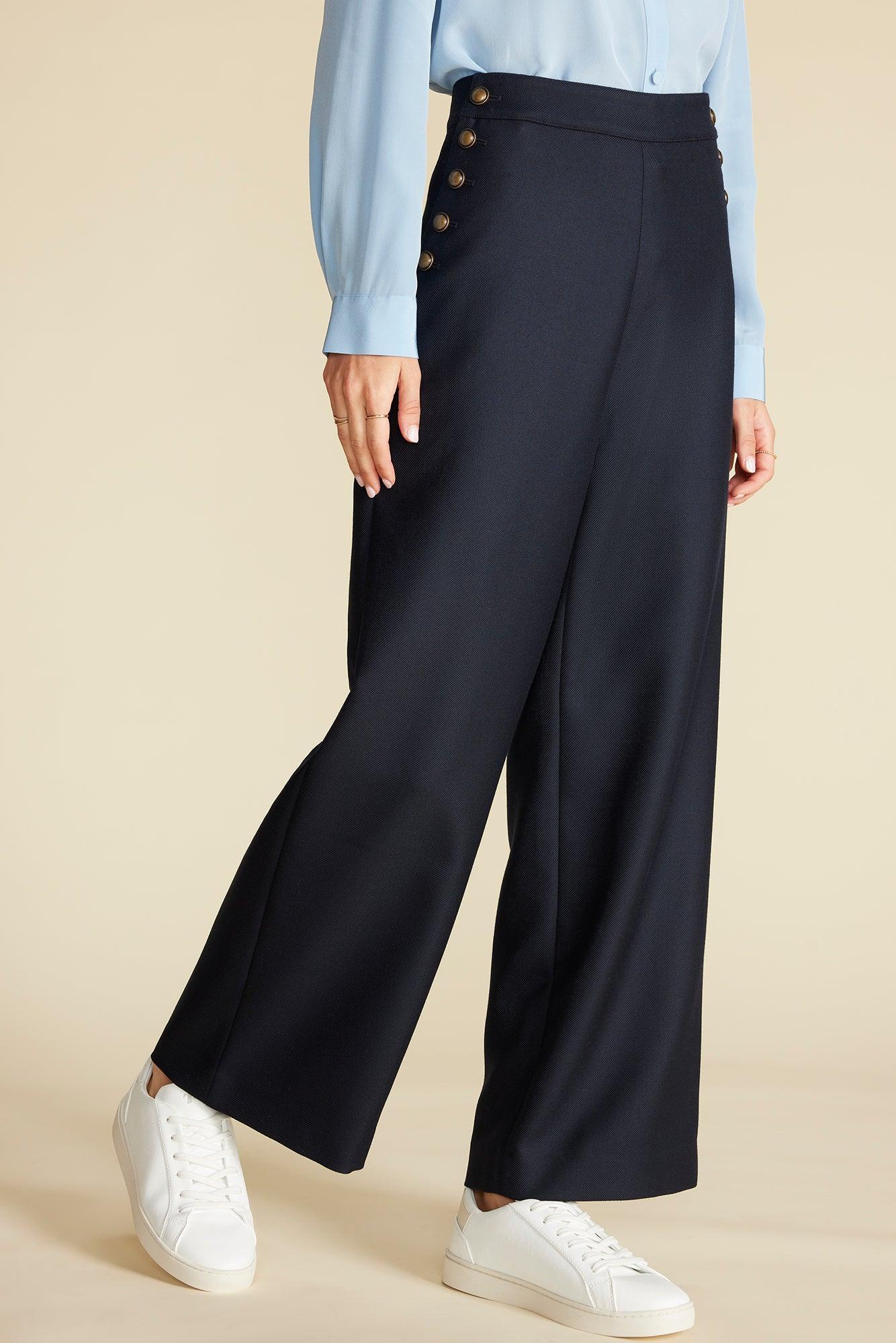 Sailor Wide Leg Trouser - Navy Blue Product Image