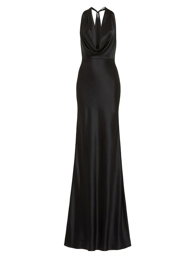 Womens Pearl Satin Cowl-Neck Gown Product Image