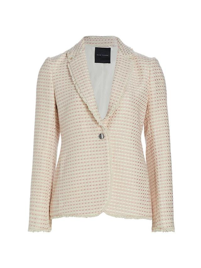 Womens Tweed One-Button Blazer Product Image