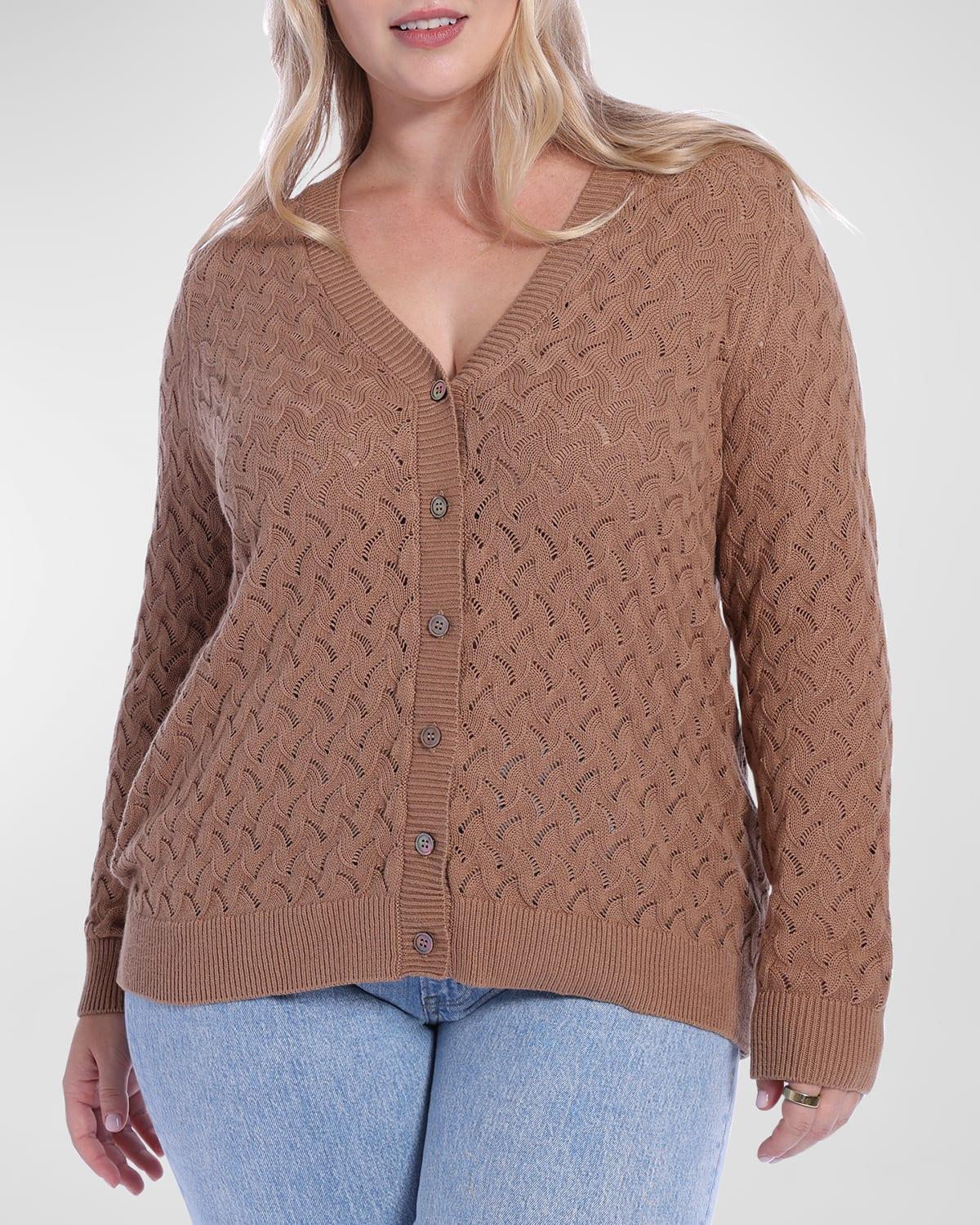 Womens Cotton-Blend Pointelle-Knit Cardigan product image