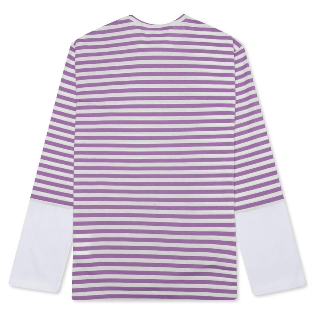 Stripe White T-Shirt - Purple Male Product Image