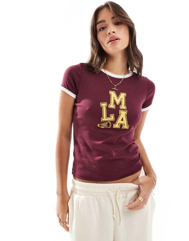 Cotton On t-shirt with LMA logo in cherry ripe Product Image