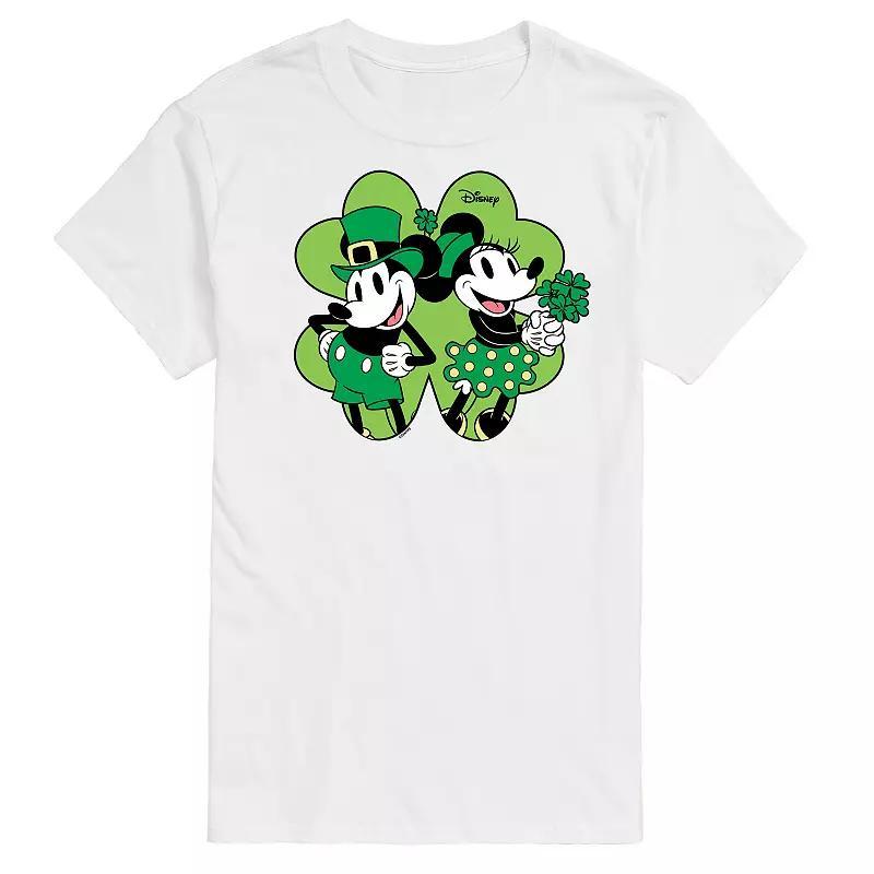 Disneys Mickey & Minnie Mouse Mens Shamrock Graphic Tee Product Image