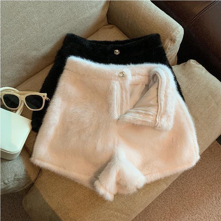 High Waist Fluffy Shorts Product Image