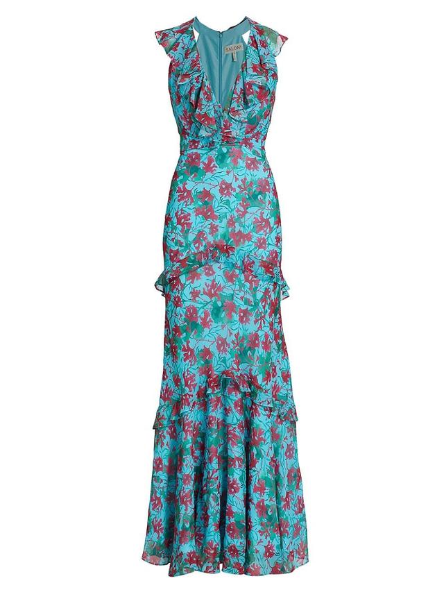 Womens Rita Floral Ruffle Maxi Dress Product Image