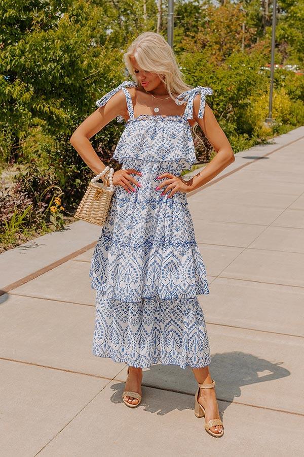 Brilliant Bliss Tiered Eyelet Midi Product Image