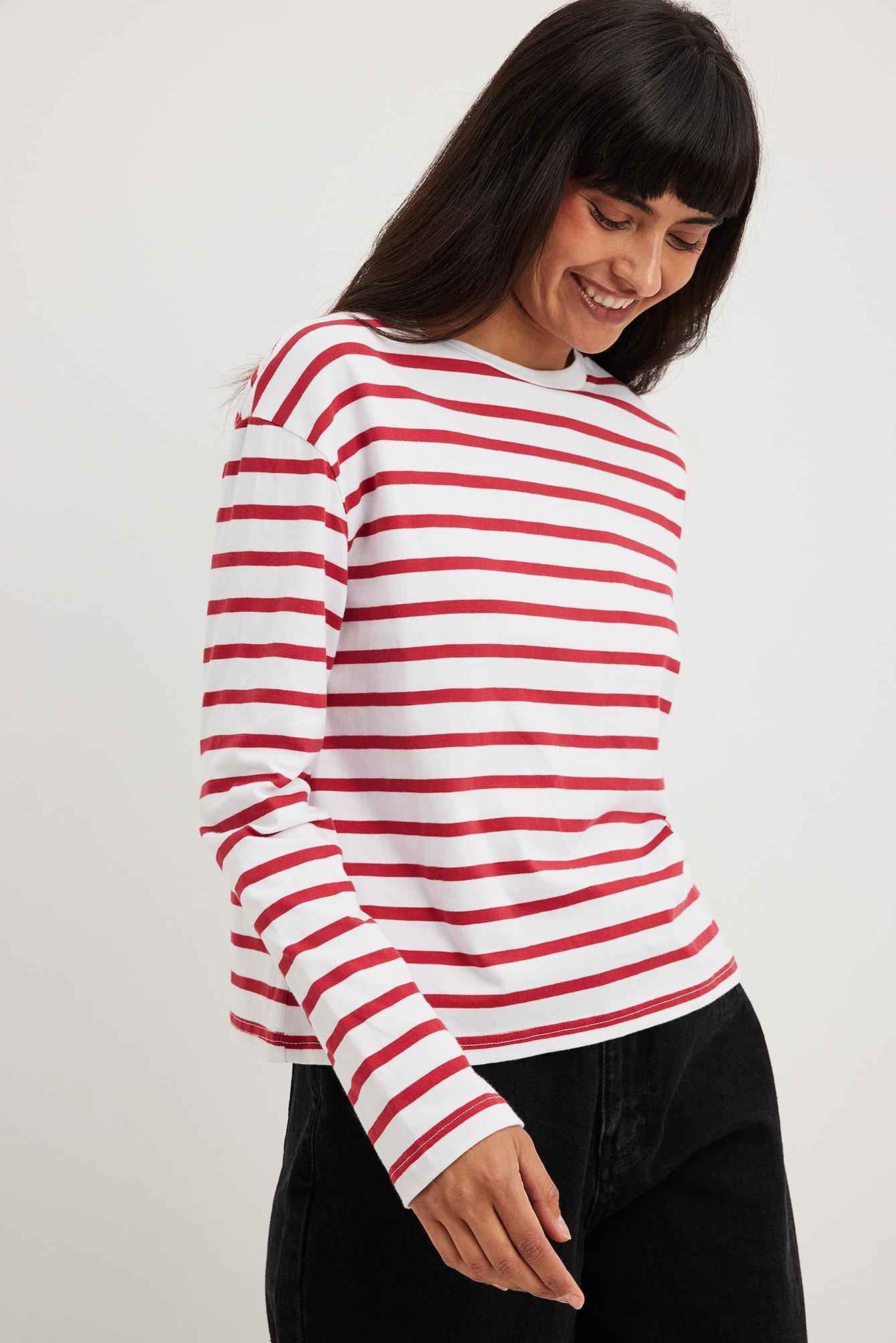 Striped Oversized Long Sleeved Top Product Image