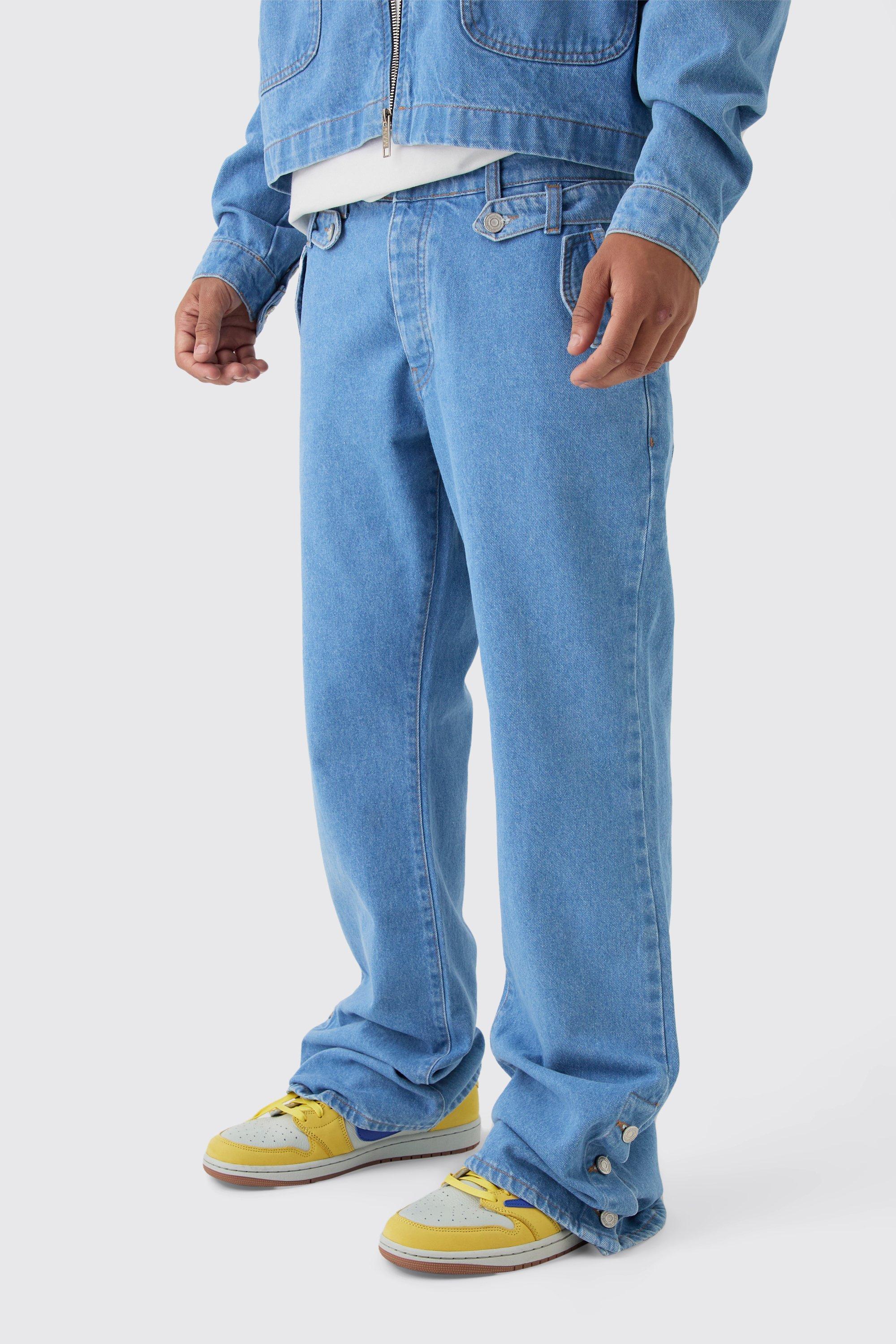 Relaxed Rigid Flare Western Denim Jeans | boohooMAN USA Product Image