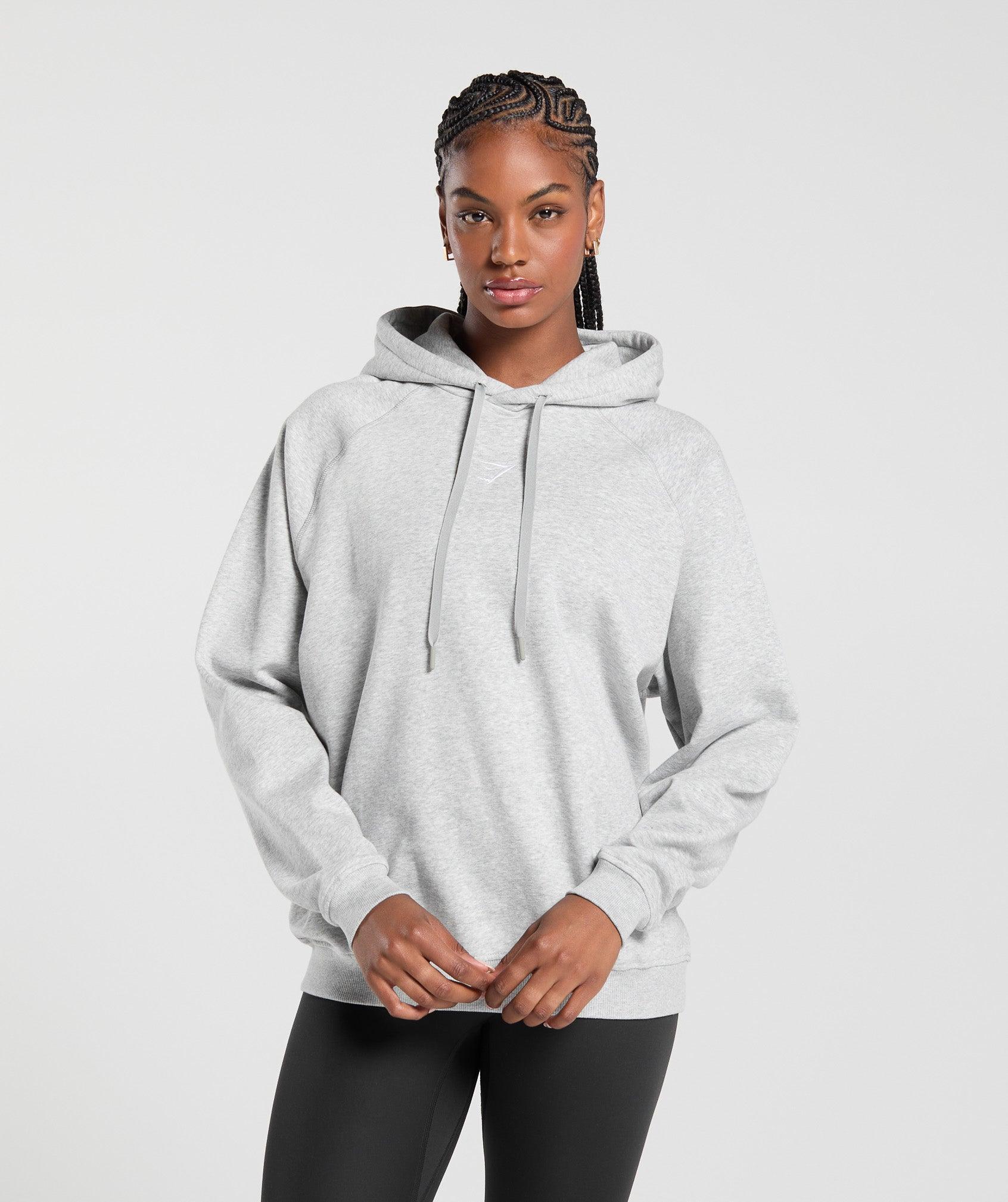 Gymshark Training Oversized Fleece Hoodie - Light Grey Core Marl Female Product Image