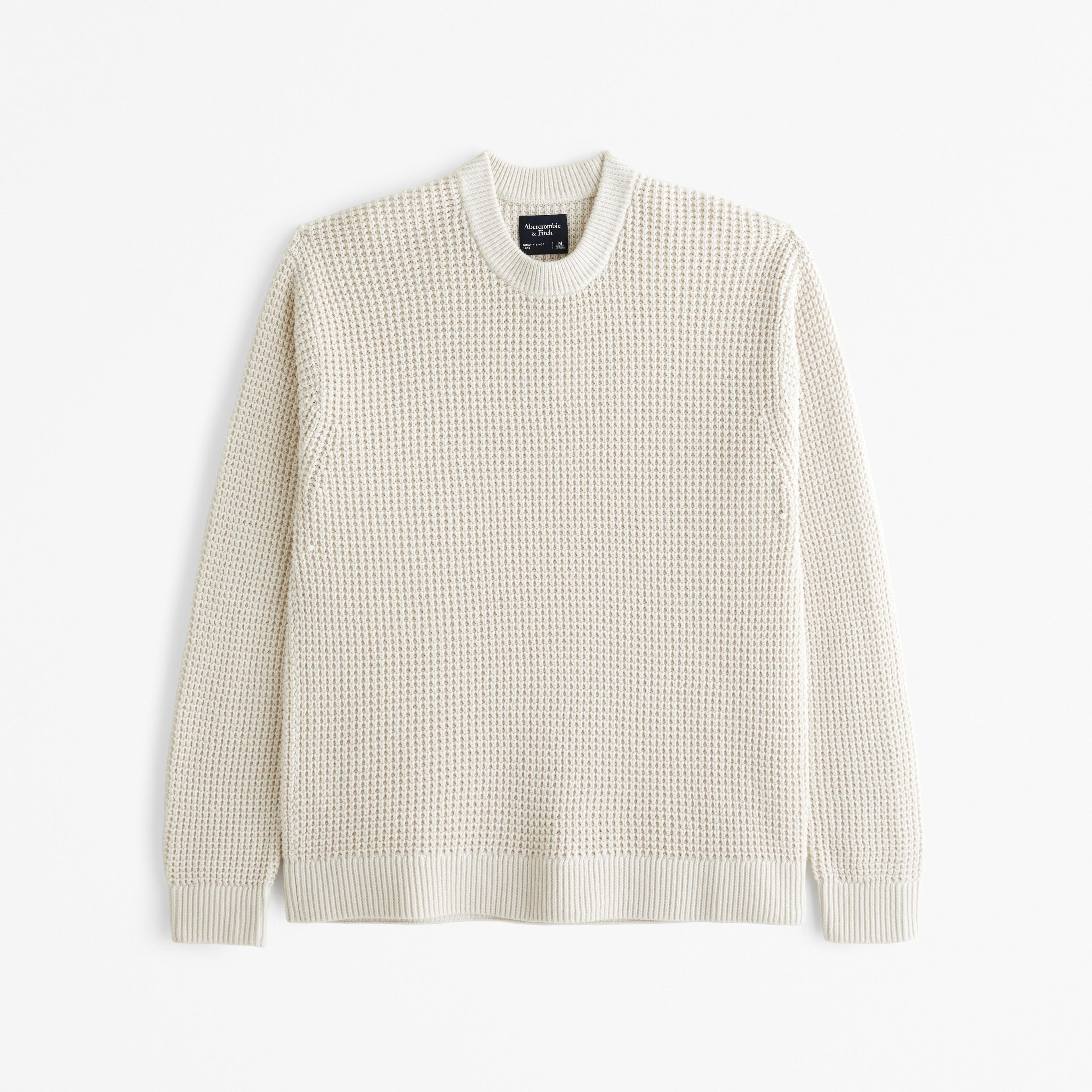 Oversized Waffle Crew Sweater Product Image