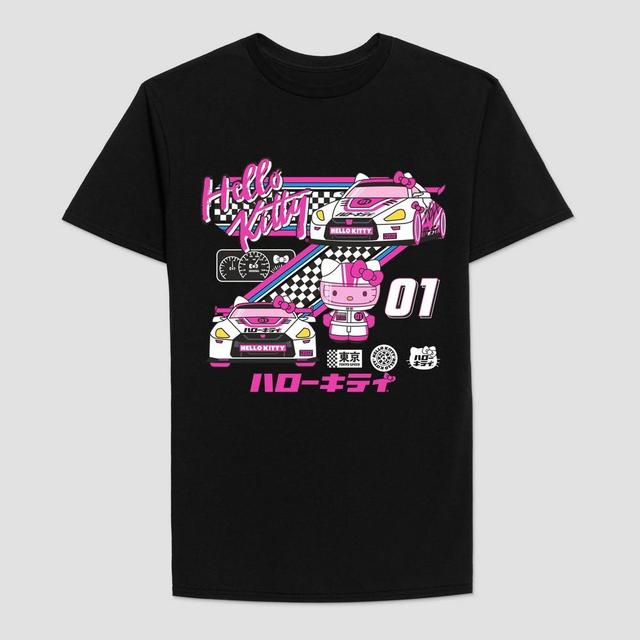 Mens Sanrio Hello Kitty Racing Short Sleeve Graphic T-Shirt - Black Product Image