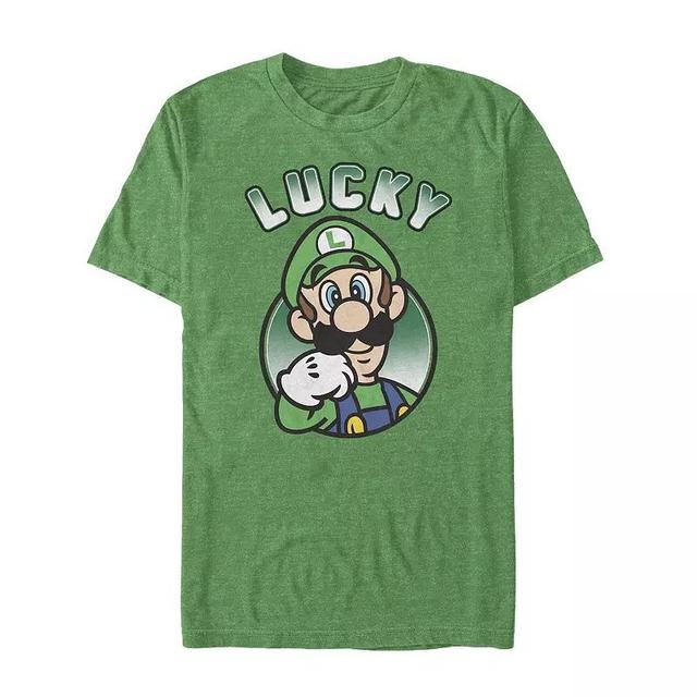 Mens Nintendo Super Mario Bros Luigi Tee Kelly Grey Product Image