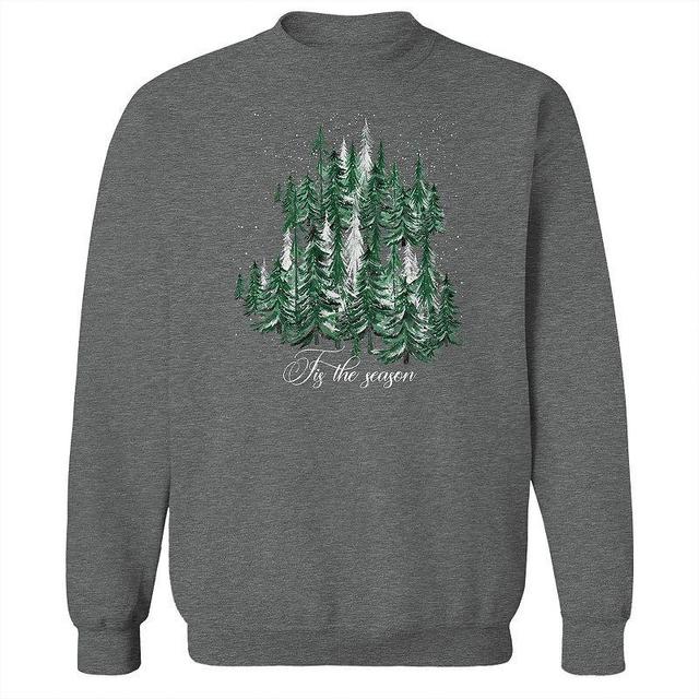 Mens Tis The Season Graphic Fleece Sweatshirt, Womens Grey Heather Product Image