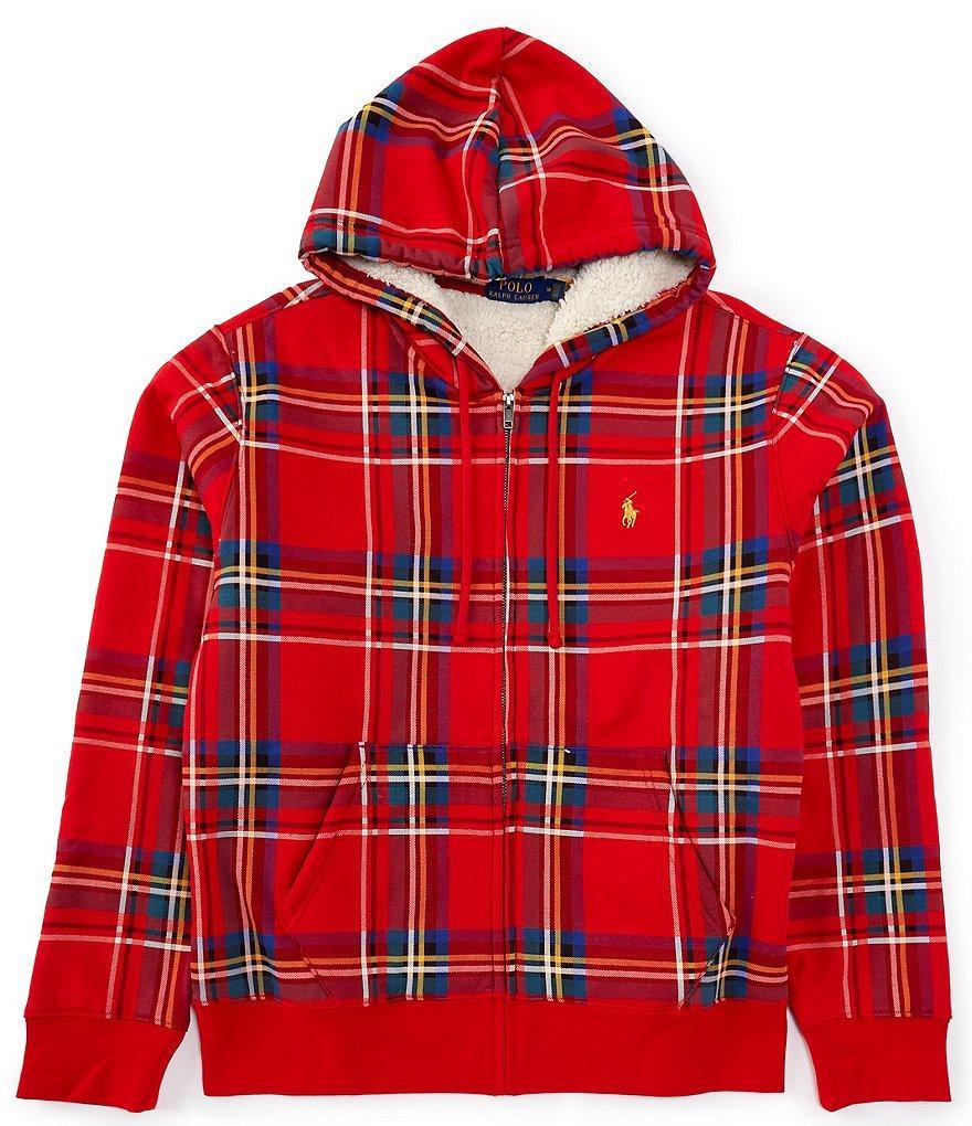 Polo Ralph Lauren Plaid Pile Fleece Hoodie Product Image