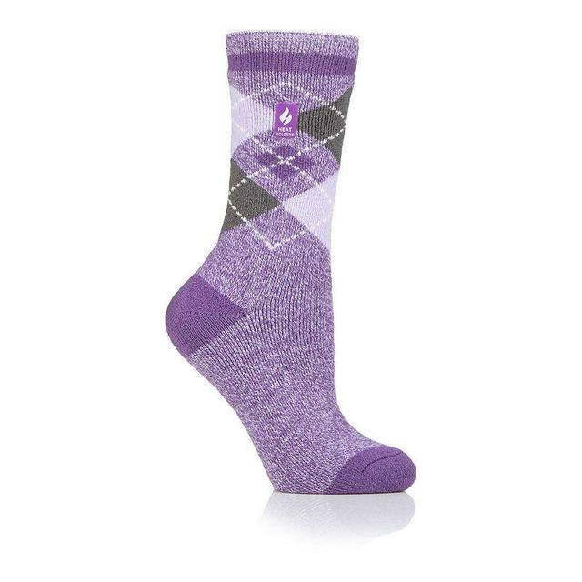 Womens Heat Holders Lite 5x Warmer Argyle Crew Socks Product Image