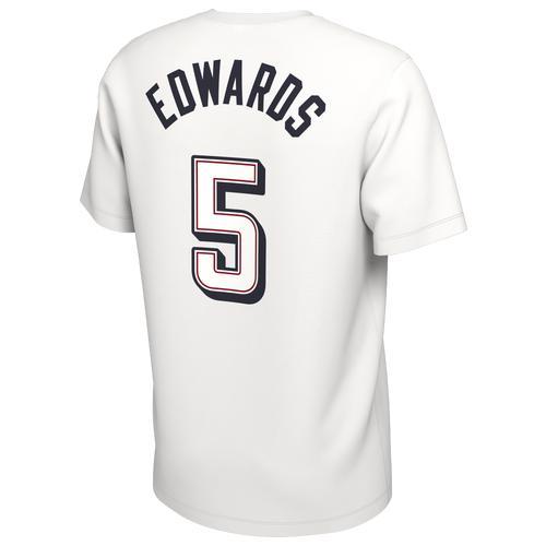 Nike Mens Anthony Edwards Nike USAB Olympic Player Name & Number T-Shirt - Mens White/Navy/Red Product Image