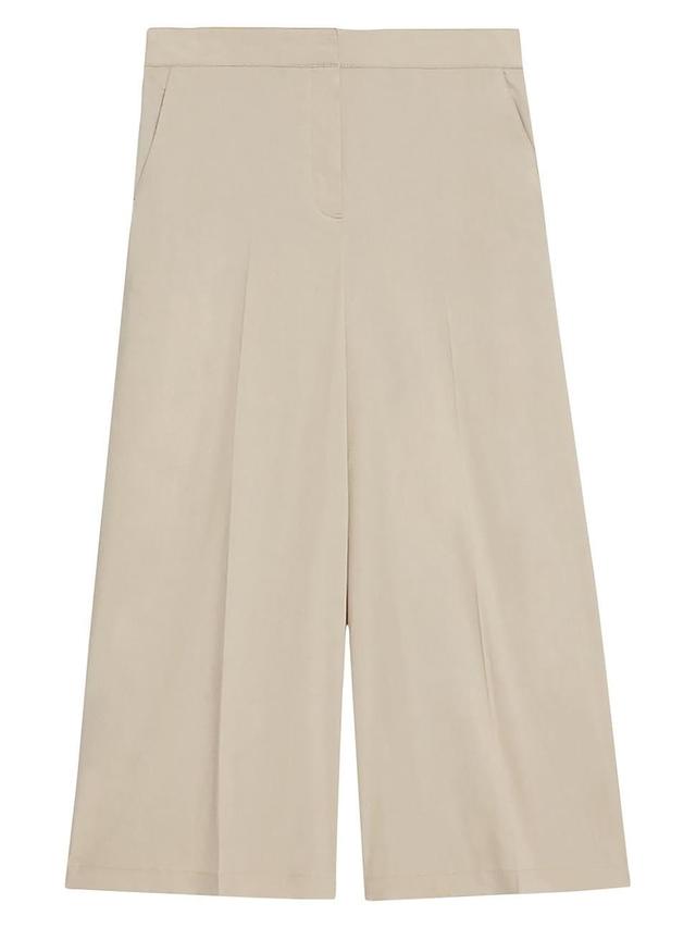 Womens Linen-Blend Cropped Wide-Leg Pants Product Image