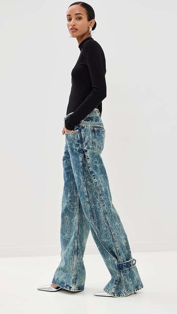 rabanne Wide Leg Jeans In Washed Denim | Shopbop Product Image