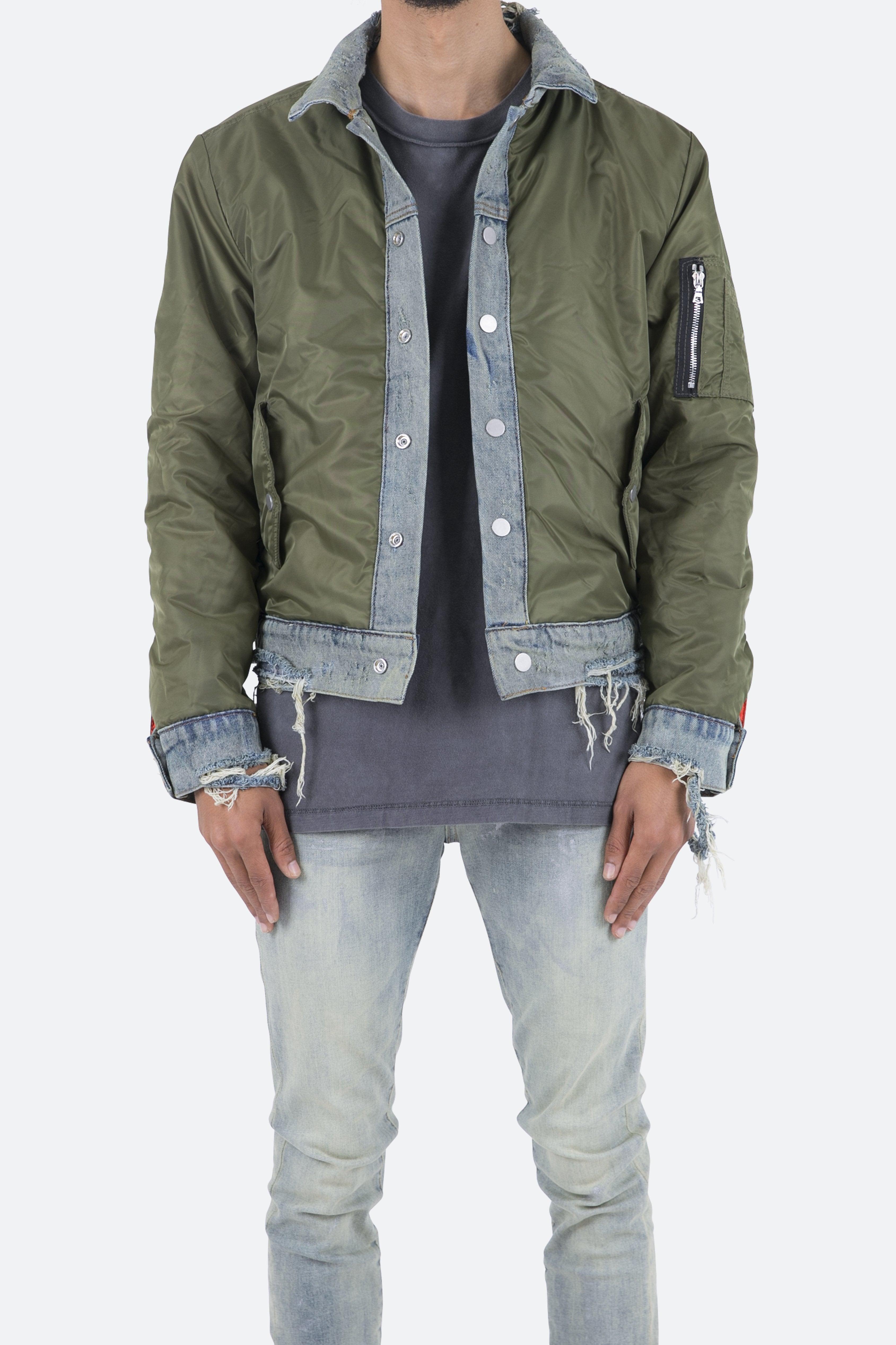 Trucker Bomber Jacket - Olive Product Image