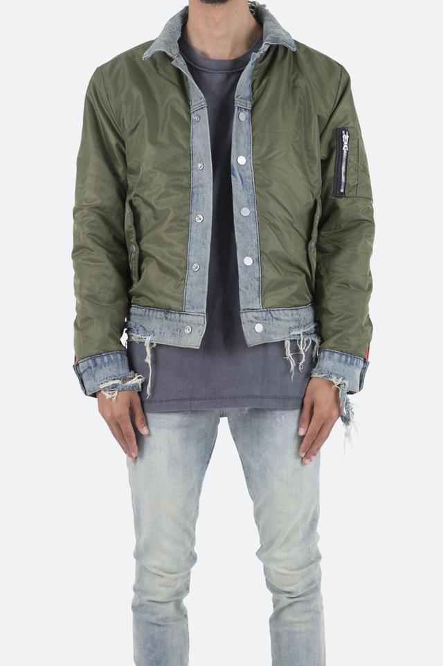 Trucker Bomber Jacket - Olive Male Product Image