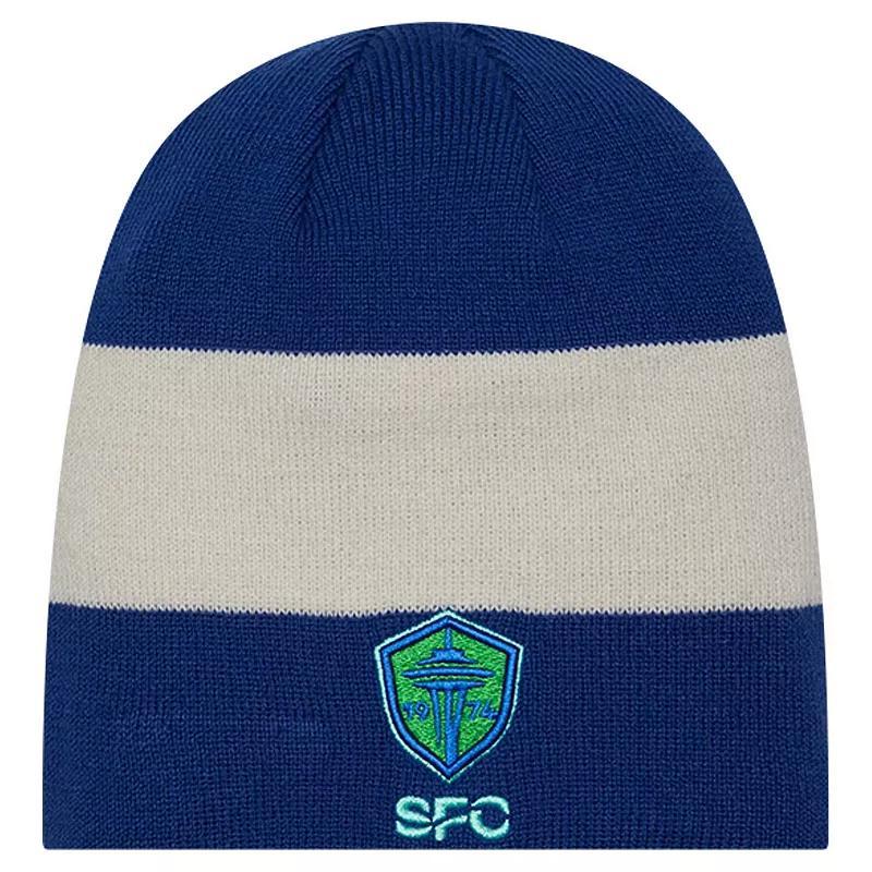 Mens New Era Blue Seattle Sounders Fc 2024 Kick Off Collection Knit Beanie Product Image