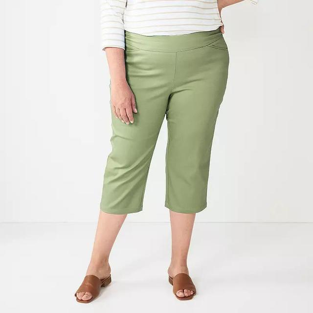 Plus Size Croft & Barrow Effortless Stretch Capri Pants, Womens Product Image