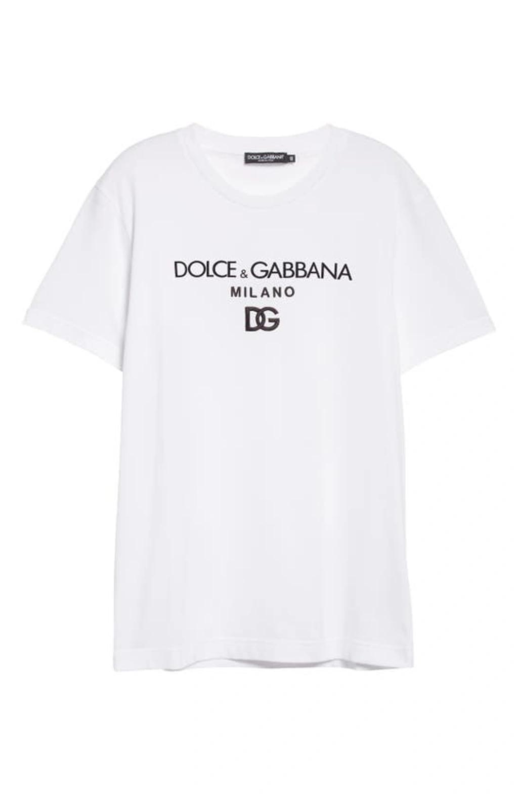 Cotton T-shirt With Dg Embroidery And Patch In White Product Image