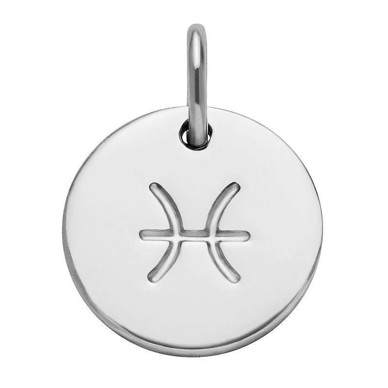 PRIMROSE Sterling Silver Etched Zodiac Disc Charm, Womens, Sterling Scorpio Product Image