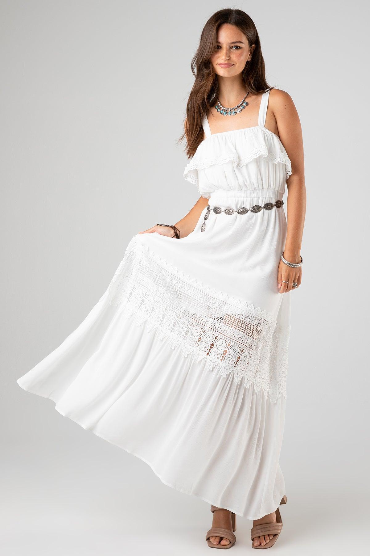 Goddess Crochet Maxi Dress Product Image