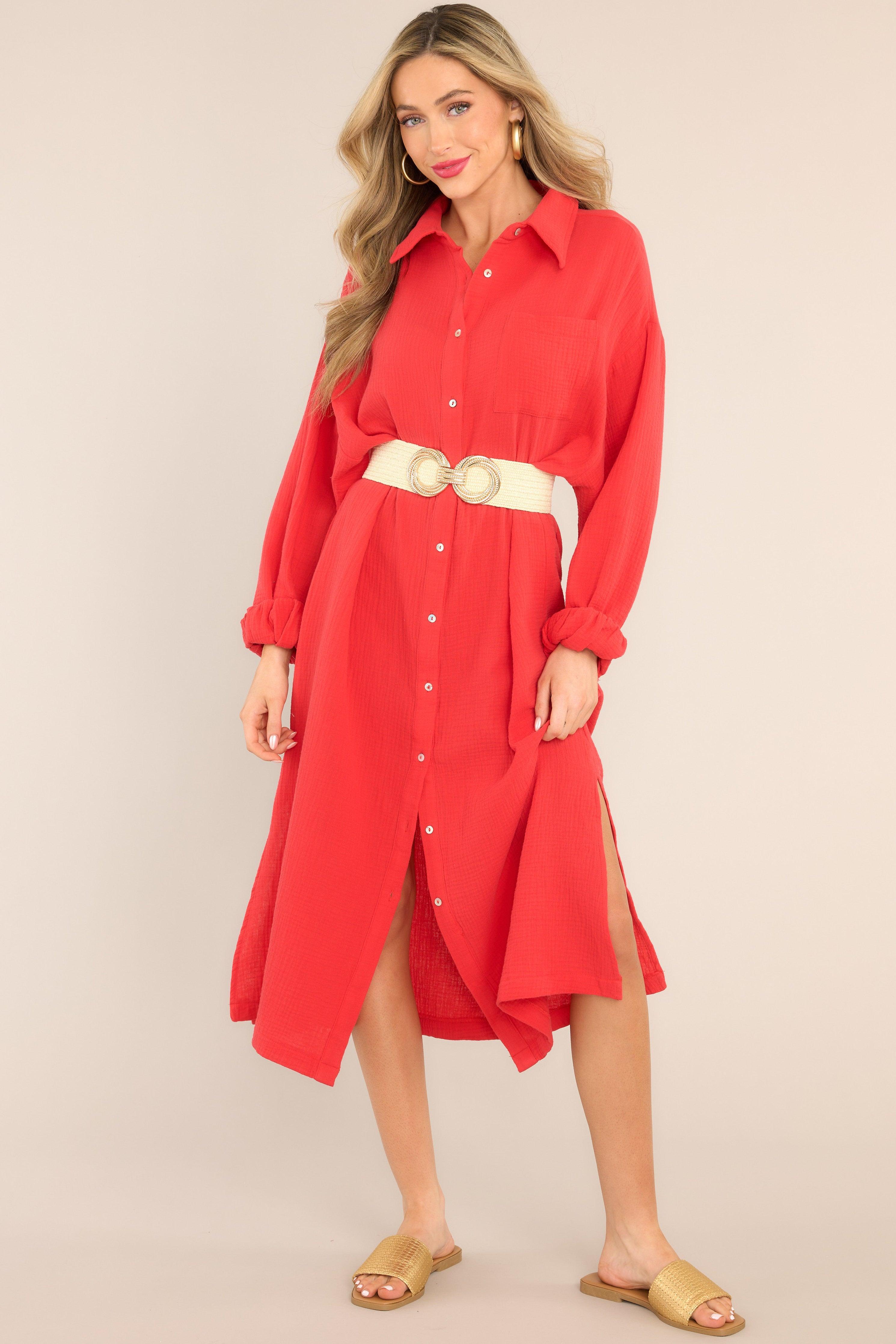 Aura Somewhere Up Above Cherry Maxi Dress Red Product Image