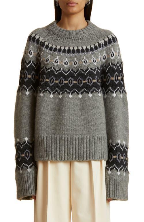 Khaite Halo Oversize Fair Isle Cashmere Blend Sweater Product Image