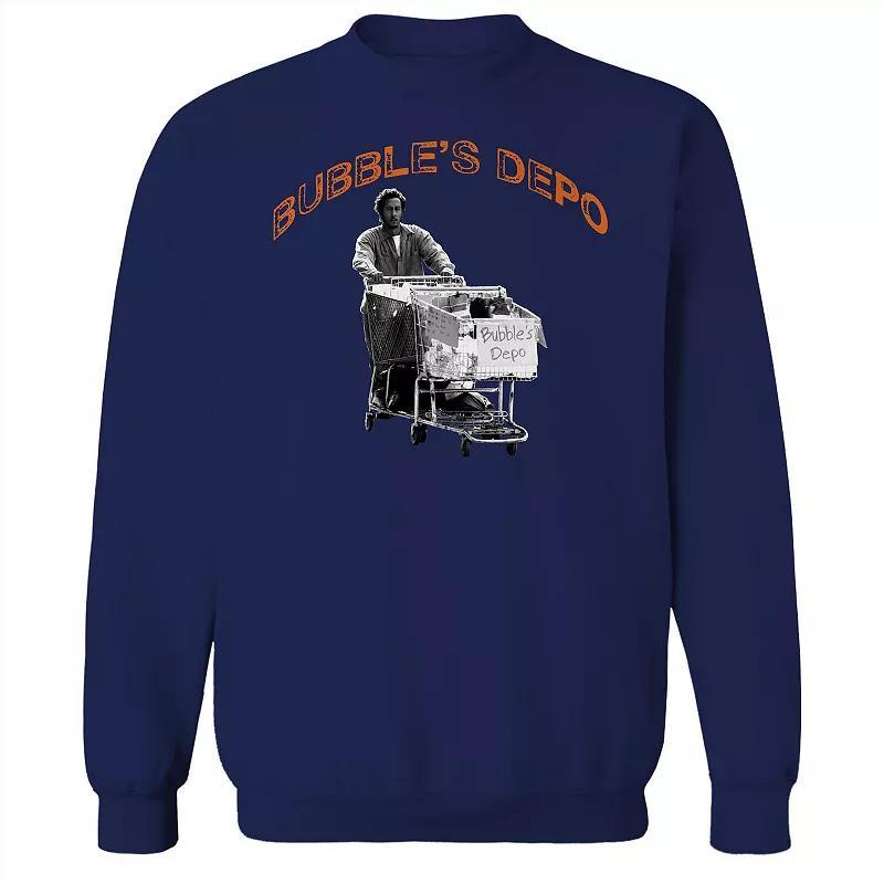 Mens Bubbles Depo The Wire Graphic Fleece Crew Sweatshirt Blue Product Image