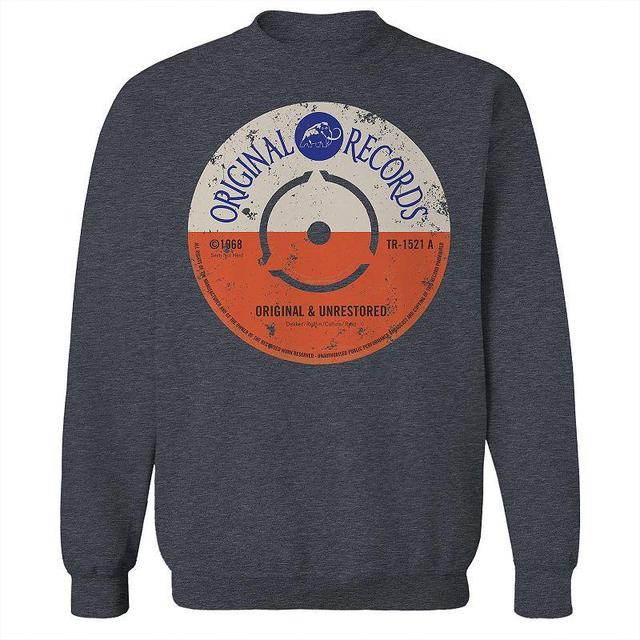 Mens Records Fleece Graphic Sweatshirt Grey Product Image