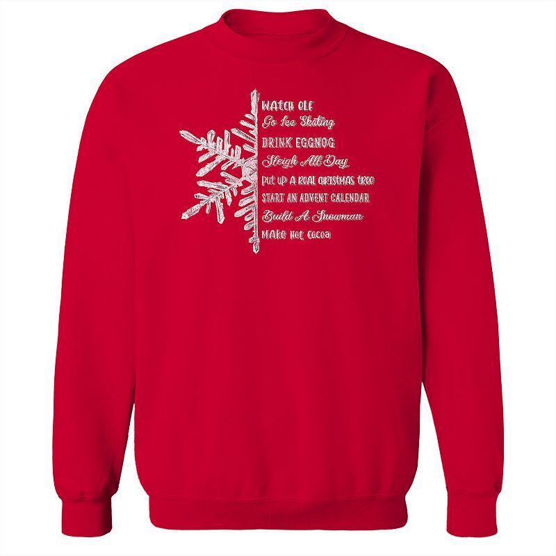 Mens Snowflake List Fleece Sweatshirt, Womens Product Image