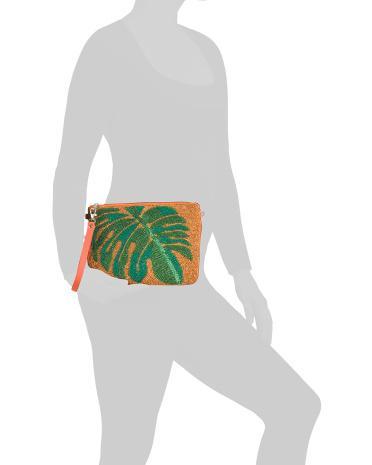 Beaded Palm Leaf Clutch for Women Product Image