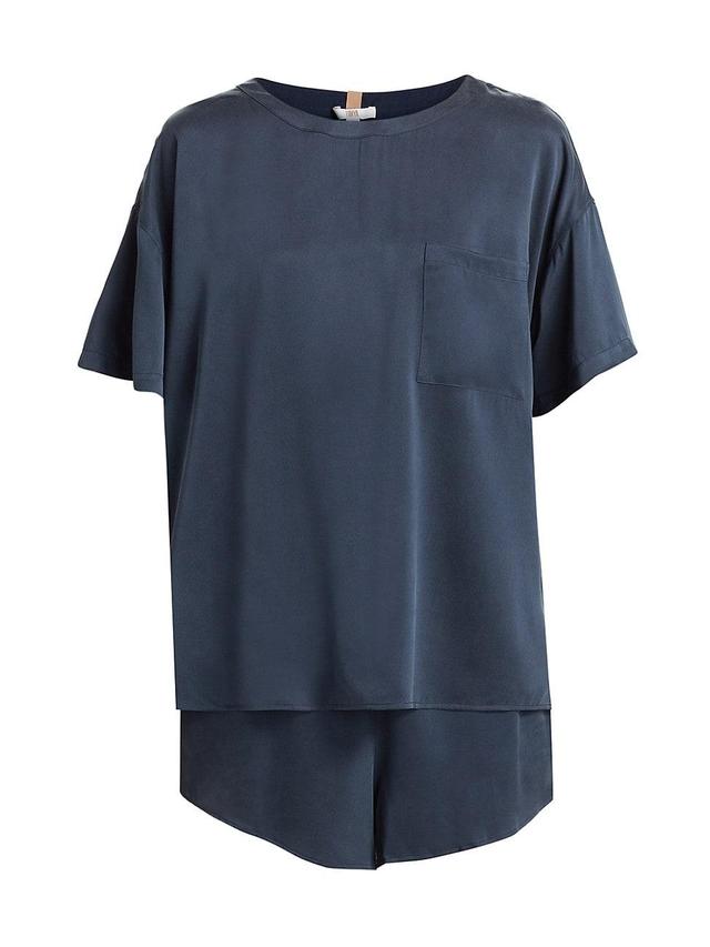 Womens Washable Silk T-Shirt & Shorts Set Product Image