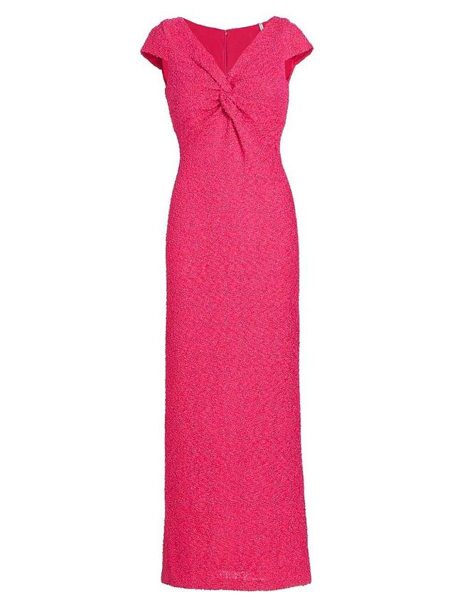 Womens Evening Soft Boucle V-Neck Gown Product Image