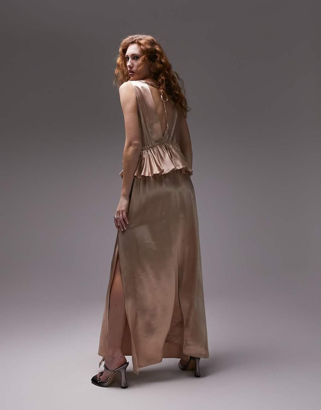 Topshop ruffle peplum maxi dress Product Image