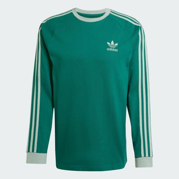 adidas Adicolor Classics 3-Stripes Long Sleeve Tee Collegiate Green 2XL Mens Product Image