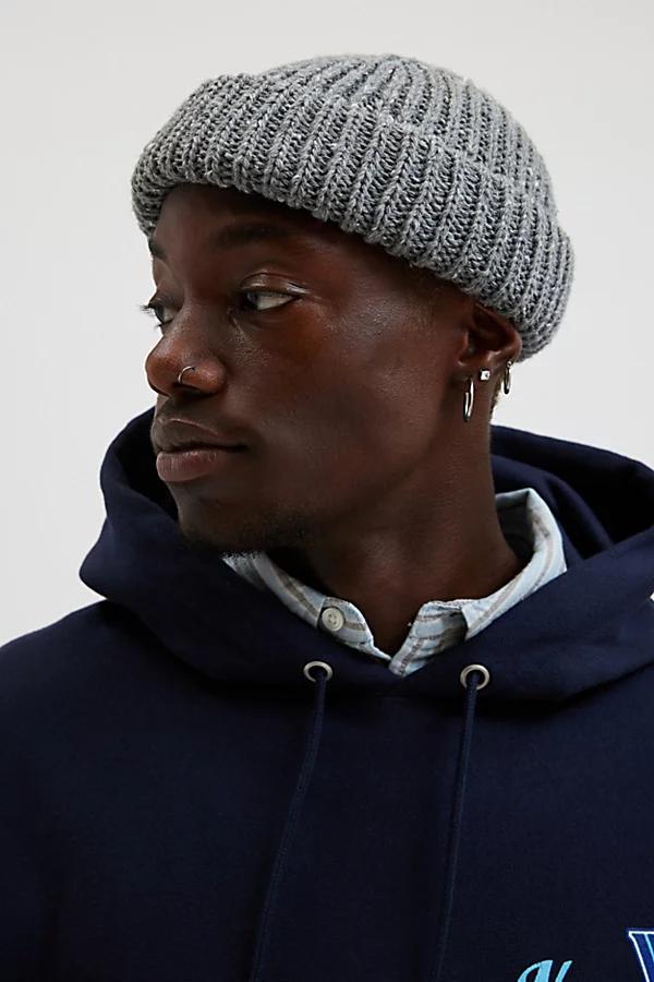 Marled Wool Short Roll Ribbed Knit Beanie Mens at Urban Outfitters Product Image