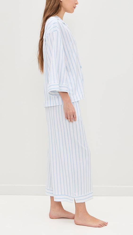 Petite Plume Luxe Pima Stripe Wide Leg Pajama Set | Shopbop Product Image