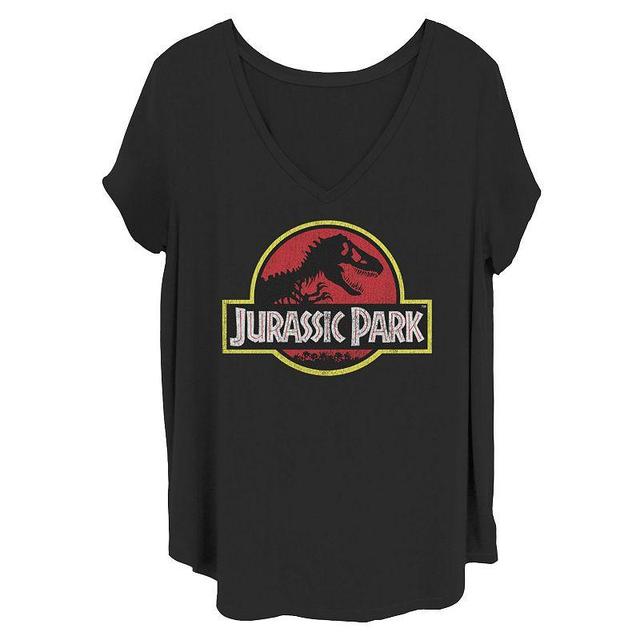 Juniors Plus Size Jurassic Park Logo Tee, Girls Blue Product Image