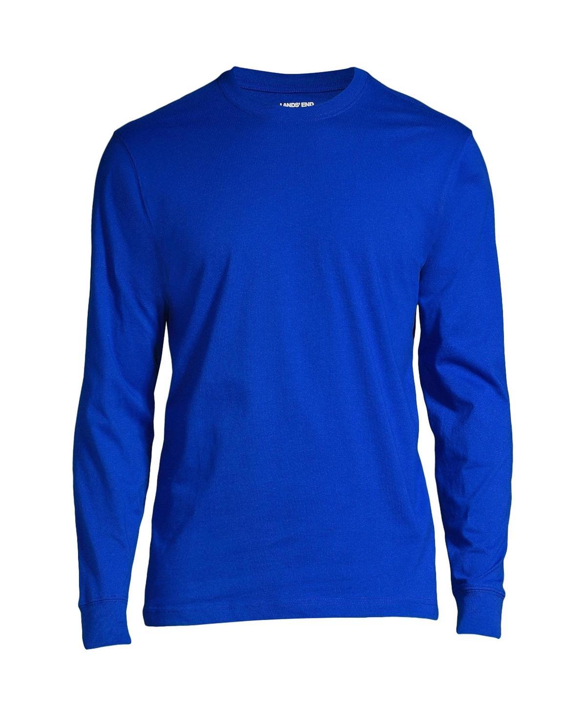 Mens Lands End Essential Long Sleeve School Uniform T-shirt Blue Product Image