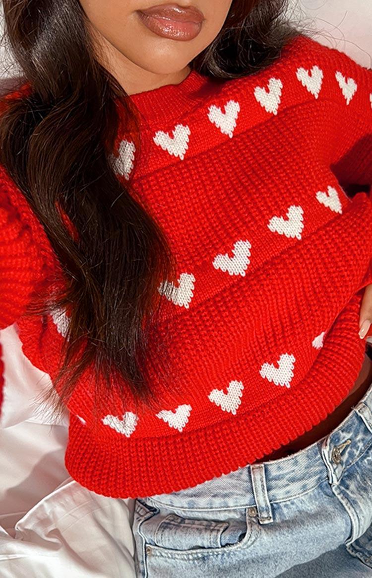 Lovey White Heart Stripe Jumper Product Image