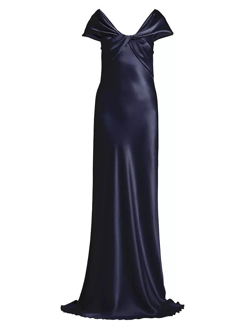 Twisted Silk-Blend Satin Gown Product Image