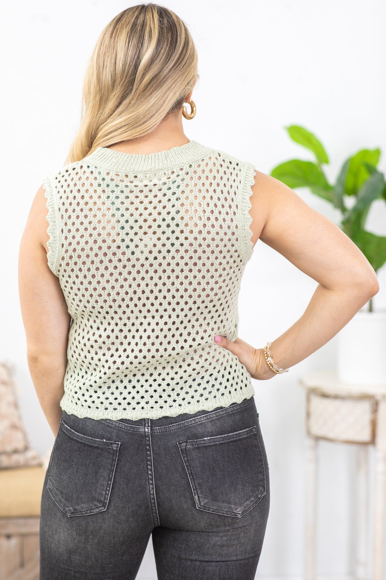 Pointelle Tank With Scallop Trim Product Image