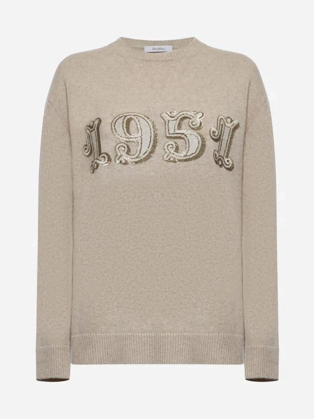 MAX MARA Plata Wool And Cashmere Sweater In Beige Product Image