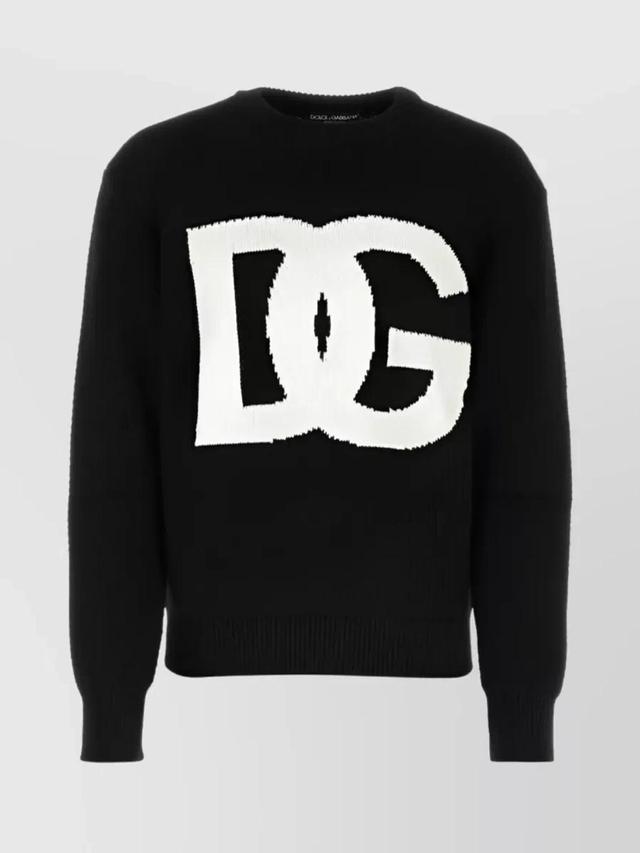 Distressed Logo Sweater In Black Product Image