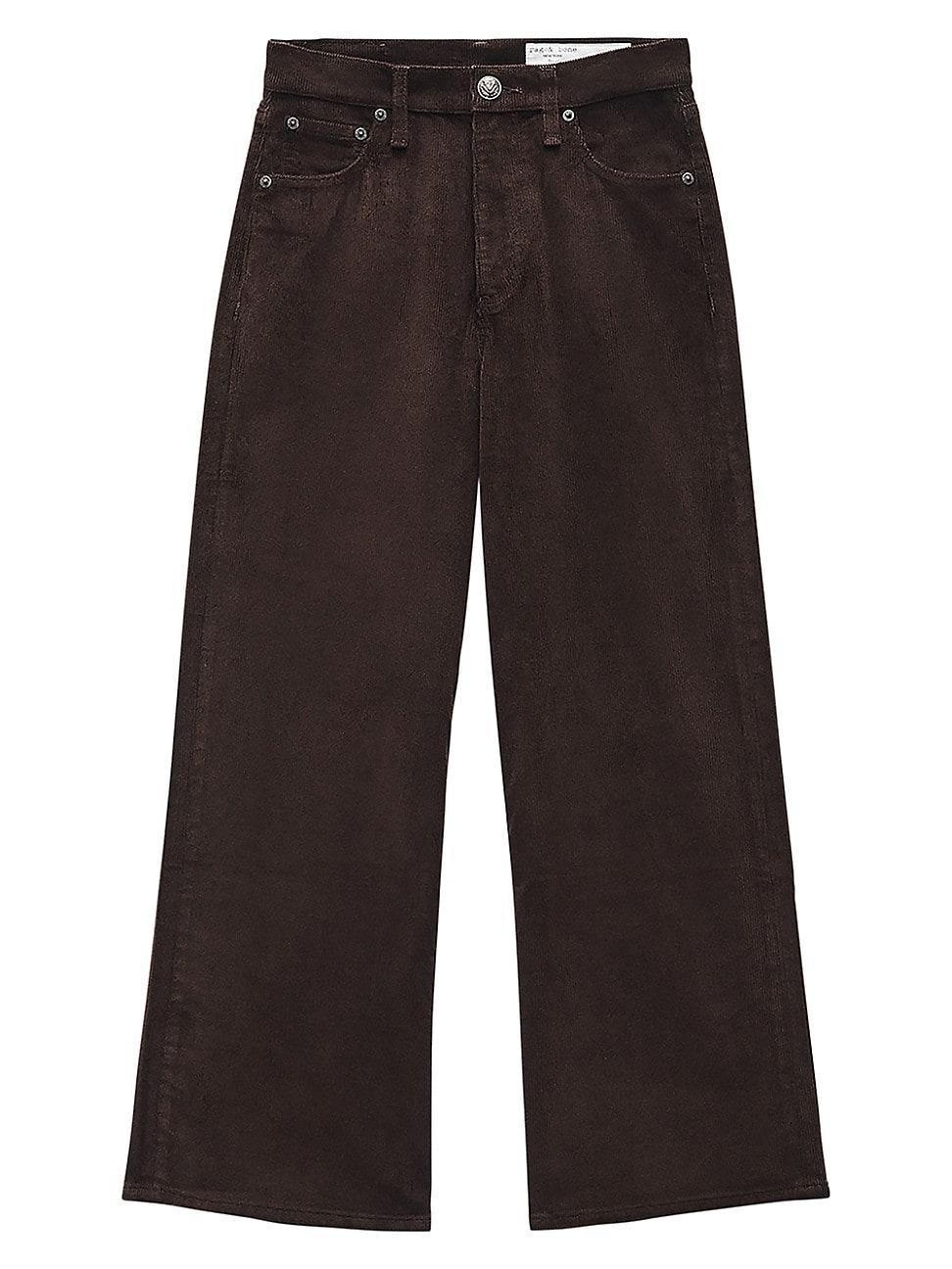 Womens Andi High-Rise Cropped Wide-Leg Corduroy Pants product image